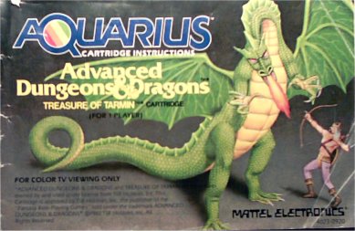 Face avant du boxart du jeu Advanced Dungeons & Dragons sur Mattel Aquarius