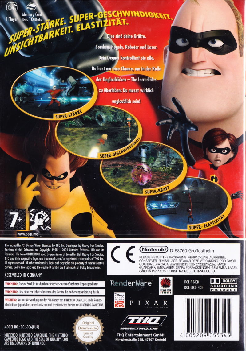 Face arriere du boxart du jeu Incredibles, The (Europe) sur Nintendo GameCube