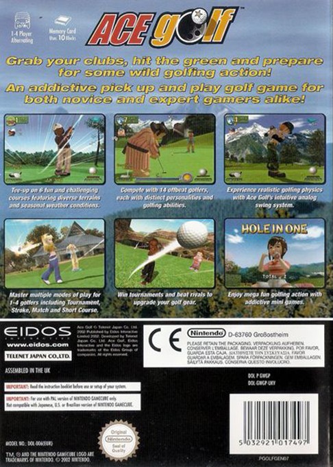 Face arriere du boxart du jeu Ace Golf (Europe) sur Nintendo GameCube