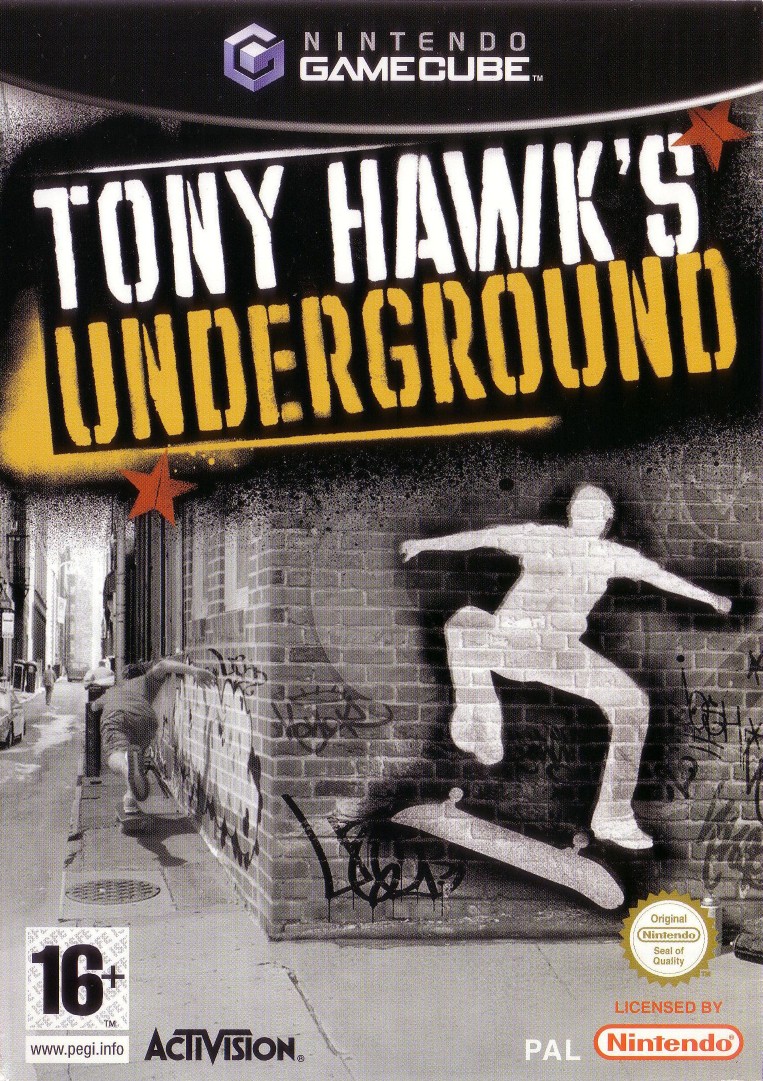 Face avant du boxart du jeu Tony Hawk's Underground (Europe) sur Nintendo GameCube