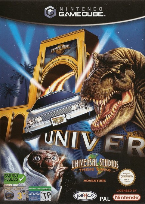 Face avant du boxart du jeu Universal Studios Theme Parks Adventure (Europe) sur Nintendo GameCube
