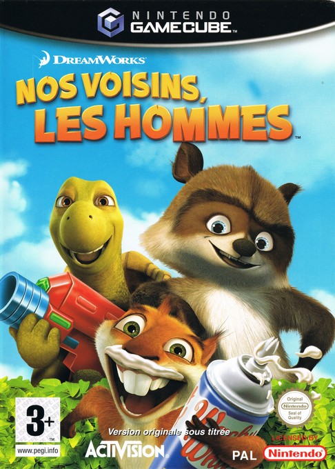 Face avant du boxart du jeu Nos Voisins, les Hommes (France) sur Nintendo GameCube