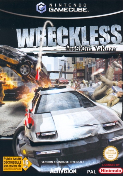 Face avant du boxart du jeu Wreckless - Missions Yakuzas (France) sur Nintendo GameCube