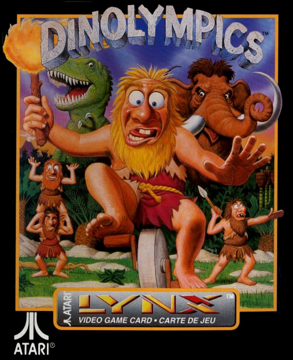 Face avant du boxart du jeu Dinolympics (Etats-Unis) sur Atari Lynx