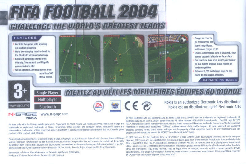 Face arriere du boxart du jeu FIFA Football 2004 (Europe) sur Nokia N-Gage