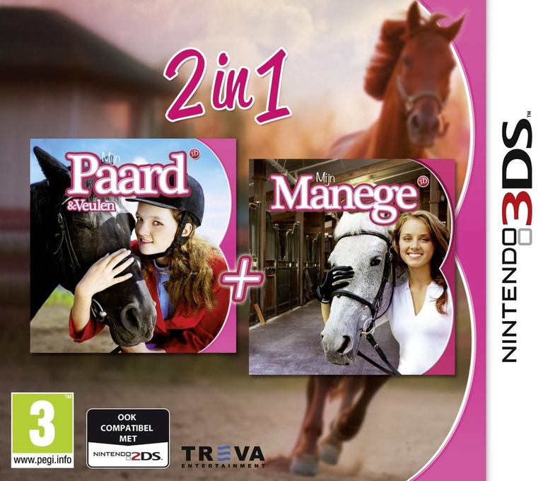 Face avant du boxart du jeu 2in1 Horses 3D - My Foal 3D + My Riding Stables 3D - Rivals in the Saddle (Pays-Bas) sur Nintendo 3DS
