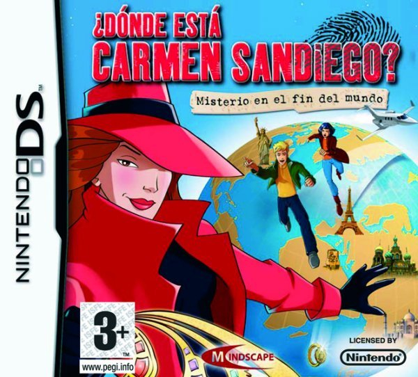 Face avant du boxart du jeu Mais où se Cache Carmen Sandiego - Mystère au Bout du Monde (Espagne) sur Nintendo DS