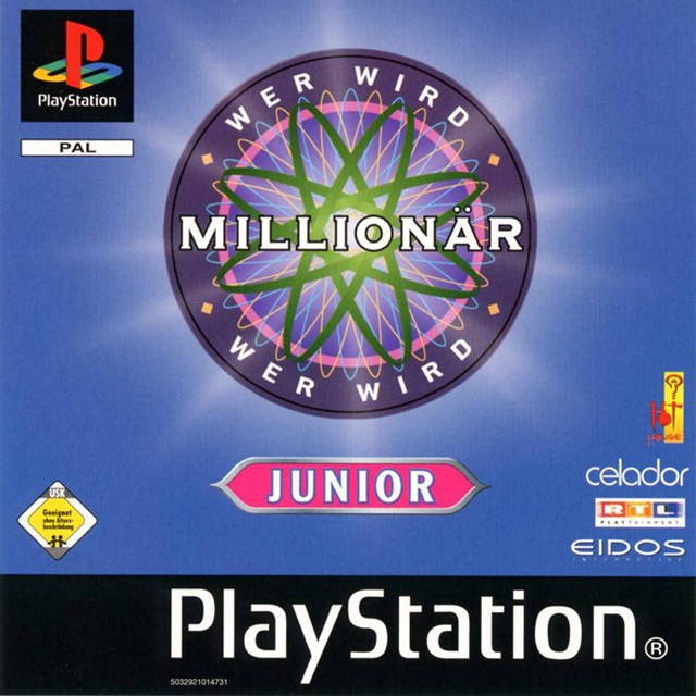 Face avant du boxart du jeu Who Wants to Be a Millionaire? Junior (Allemagne) sur Sony Playstation