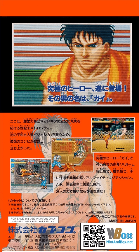 Face arriere du boxart du jeu Final Fight Guy (Japon) sur Nintendo Super NES