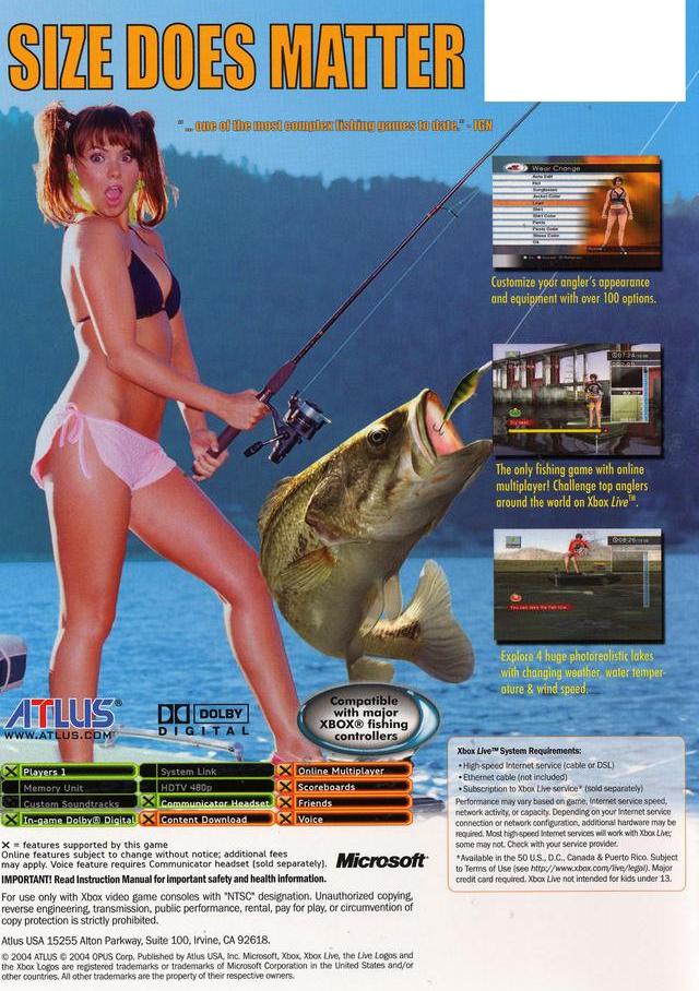 Face arriere du boxart du jeu Pro Fishing Challenge (Etats-Unis) sur Microsoft Xbox