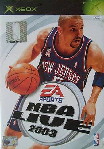 Face avant du boxart du jeu NBA Live 2003 (Europe) sur Microsoft Xbox