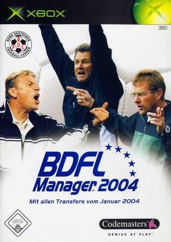Face avant du boxart du jeu BDFL Manager 2004 (Europe) sur Microsoft Xbox