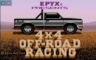Image de l'ecran titre du jeu 4x4 Off-Road Racing sur Commodore Amiga