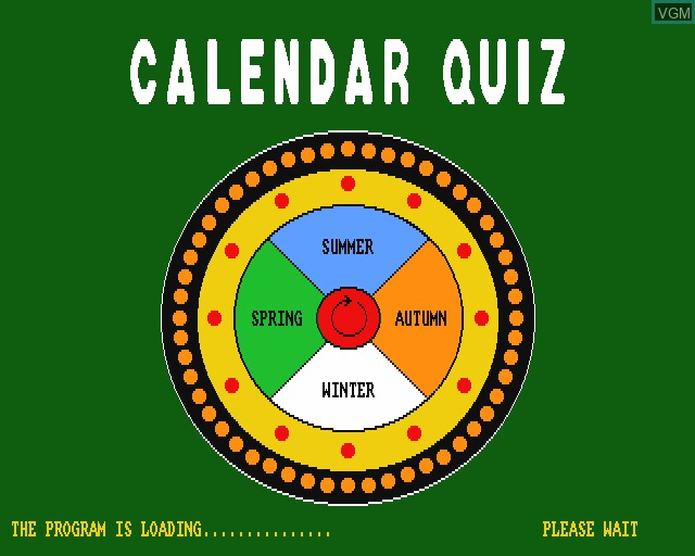 Image de l'ecran titre du jeu Calendar Quiz sur Commodore Amiga