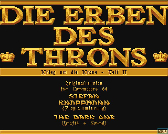 Image de l'ecran titre du jeu Krieg um die Krone 2 - Die Erben des Throns sur Commodore Amiga