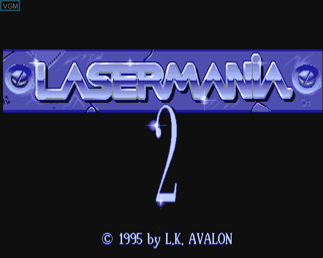 Image de l'ecran titre du jeu Laser Mania 2 sur Commodore Amiga