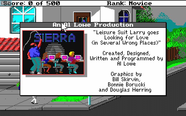 Image de l'ecran titre du jeu Leisure Suit Larry 2 - Leisure Suit Larry Goes Looking for Love sur Commodore Amiga