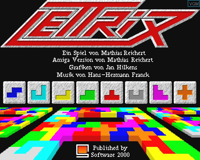Image de l'ecran titre du jeu Lettrix sur Commodore Amiga