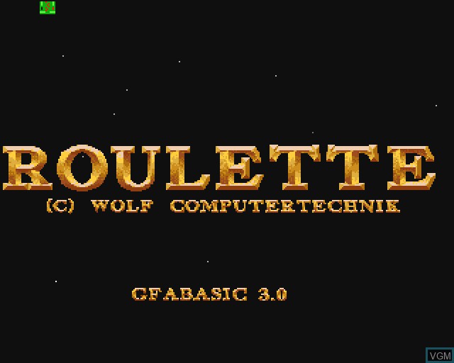 Image de l'ecran titre du jeu Roulette v2 sur Commodore Amiga