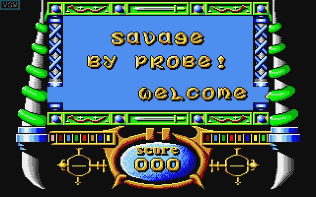 Image de l'ecran titre du jeu Savage sur Commodore Amiga