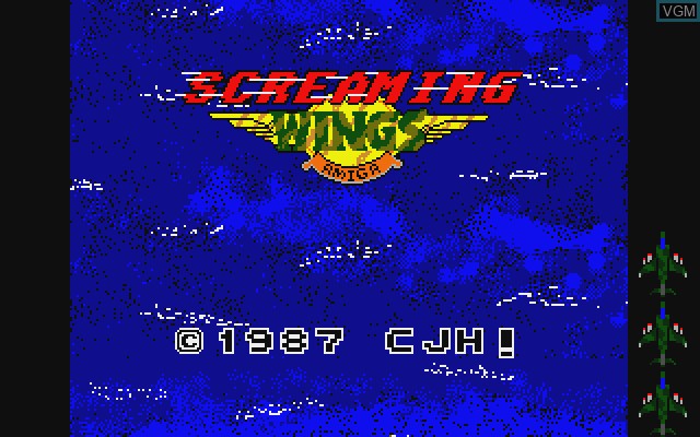 Image de l'ecran titre du jeu Screaming Wings sur Commodore Amiga