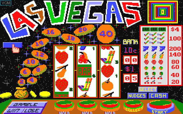 Image du menu du jeu Las Vegas sur Commodore Amiga