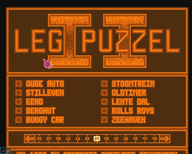 Image du menu du jeu Leg Puzzel II sur Commodore Amiga