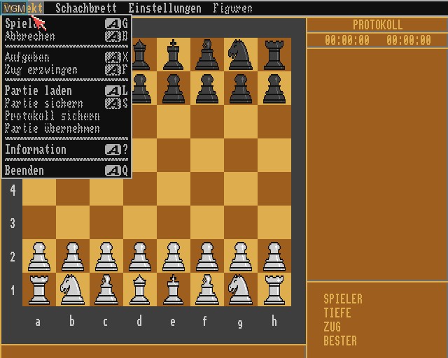 Image du menu du jeu Schach Deluxe sur Commodore Amiga