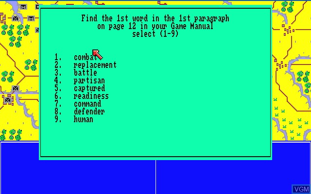 Image du menu du jeu Second Front - Germany Turns East sur Commodore Amiga