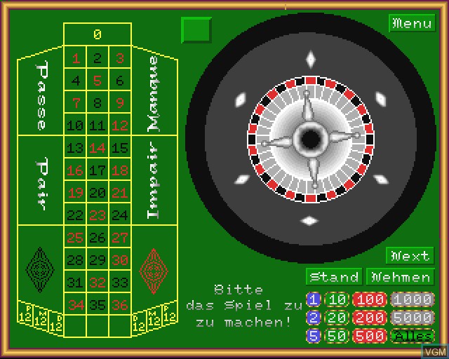 Image in-game du jeu Roulette sur Commodore Amiga