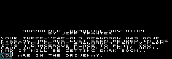 Image de l'ecran titre du jeu Abandoned Farmhouse Adventure sur Apple I