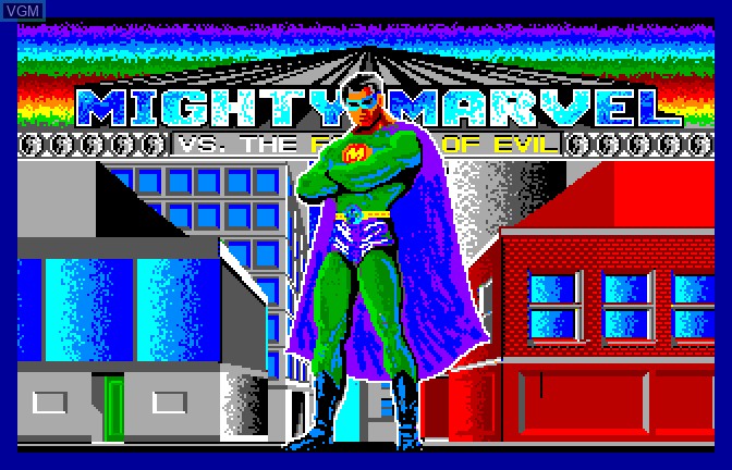 Image de l'ecran titre du jeu Mighty Marvel Vs The Forces of Evil sur Apple II GS