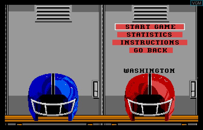 Image du menu du jeu John Elway's Quarterback sur Apple II GS
