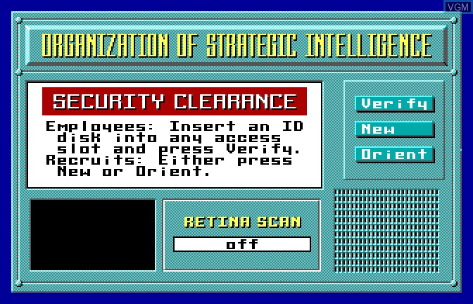 Image du menu du jeu Omega sur Apple II GS