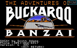 Image de l'ecran titre du jeu Adventures of Buckaroo Banzai, The sur Apple II