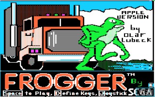 Image de l'ecran titre du jeu Frogger sur Apple II