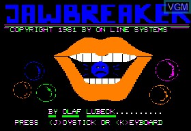 Image de l'ecran titre du jeu Jawbreaker sur Apple II