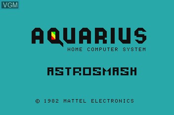 Image de l'ecran titre du jeu Astrosmash sur Mattel Aquarius