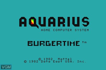 Image de l'ecran titre du jeu Burgertime sur Mattel Aquarius