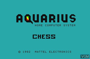 Image de l'ecran titre du jeu Chess sur Mattel Aquarius