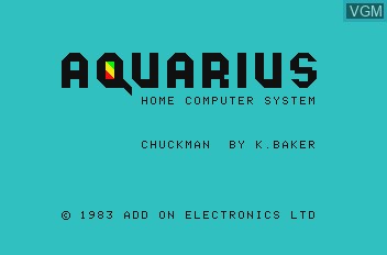 Image de l'ecran titre du jeu Chuckman sur Mattel Aquarius