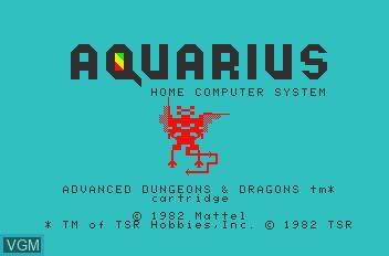 Image de l'ecran titre du jeu Advanced Dungeons & Dragons sur Mattel Aquarius