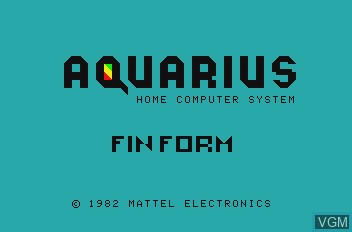 Image de l'ecran titre du jeu Finform sur Mattel Aquarius