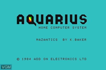 Image de l'ecran titre du jeu Mazantics sur Mattel Aquarius
