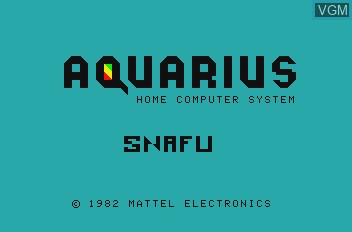 Image de l'ecran titre du jeu Snafu sur Mattel Aquarius