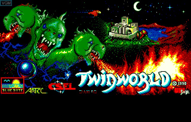 Image de l'ecran titre du jeu Twinworld sur Acorn Archimedes