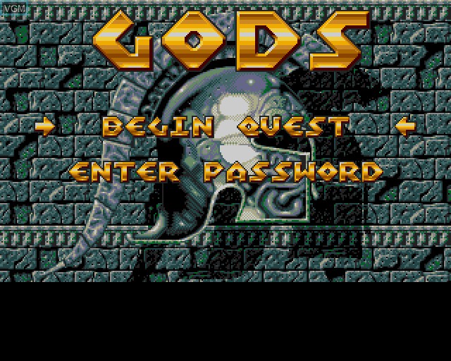 Image de l'ecran titre du jeu Gods sur Acorn Archimedes