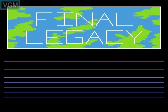 Image de l'ecran titre du jeu Final Legacy sur Atari 5200