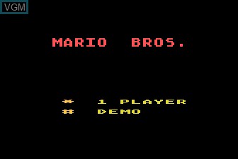 Image de l'ecran titre du jeu Mario Brothers sur Atari 5200