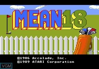 Image de l'ecran titre du jeu Mean 18 Golf sur Atari 7800